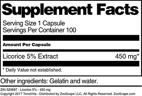 Terravita Licorice 5% - 450 mg (100 Capsules, ZIN: 520697)