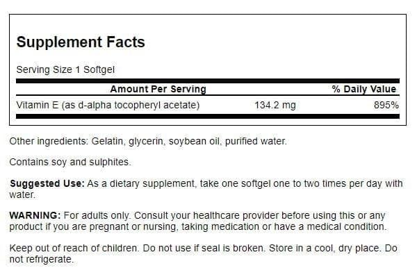 Swanson Natural Vitamin E Heart Health and Tissue Protection