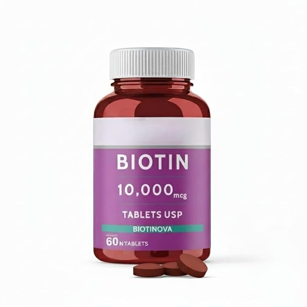 Generic Forte Biotin 10000mcg for Hair Growth, Skin & Nails - 60 Tablets