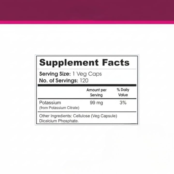 Potassium Citrate 99mg Supports Bone & Joint Health - 120 Vegetarian Capsules - image 2