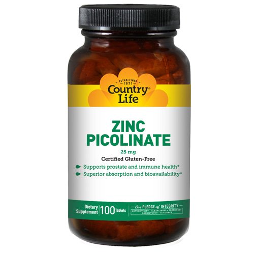 Country Life Zinc Picolinate 25 mg - 100 Tablets