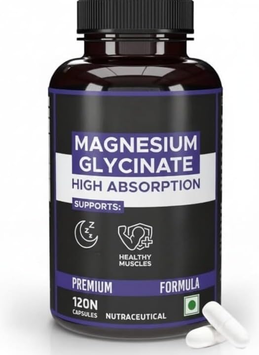 Generic Magnesium Glycinate 550mg Supplement - 120 Vegetarian Capsules
