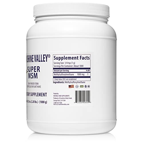 Sunshine Valley Super MSM Powder (Methylsulfonylmethane), Unflavored