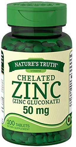 Nature's Truth Chelated Zinc 50 mg Tablets - 400 Count