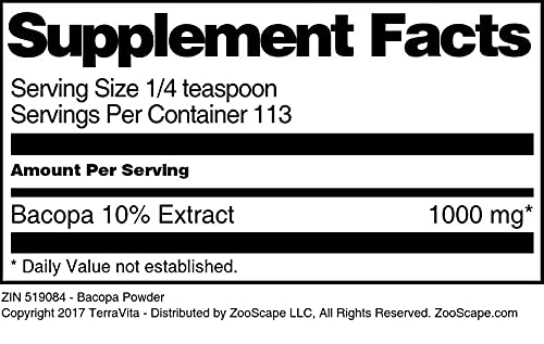 Terravita Bacopa Powder Extract - 4 oz - image 3