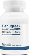 Fenugreek Premium Standardized 600 mg with Piperine - 60 Vegetarian Capsules