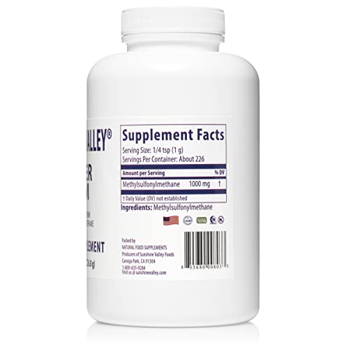 Sunshine Valley Super MSM Powder (Methylsulfonylmethane), Unflavored