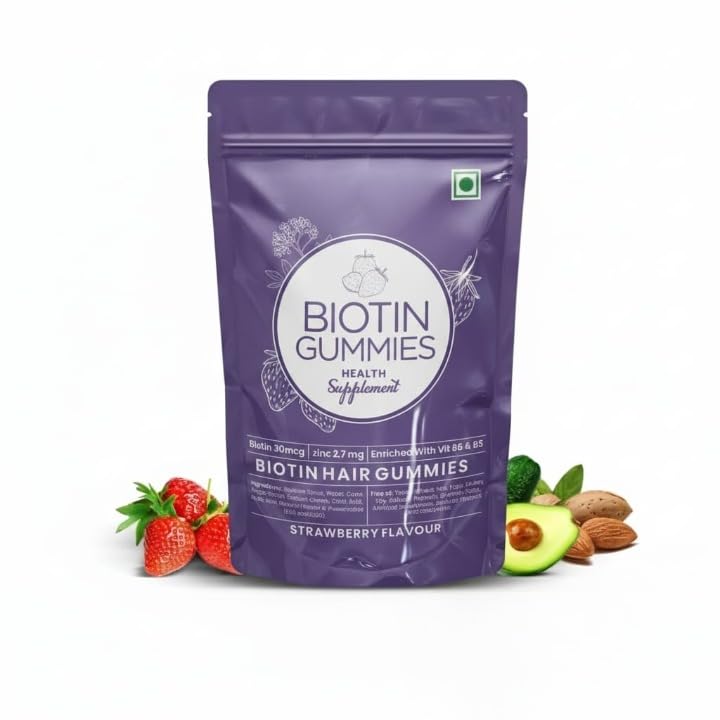 Generic Biotin Hair Gummies for Strong and Shiny Hair - 30 Gummies