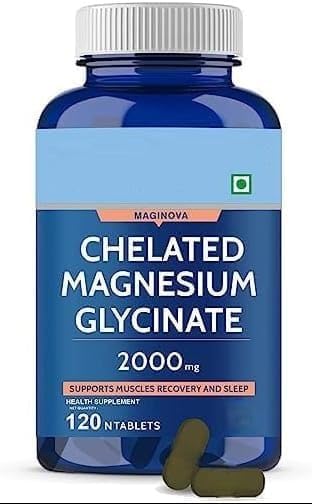 Generic Magnesium Glycinate 2000mg Supplement - 120 Vegetarian Capsules