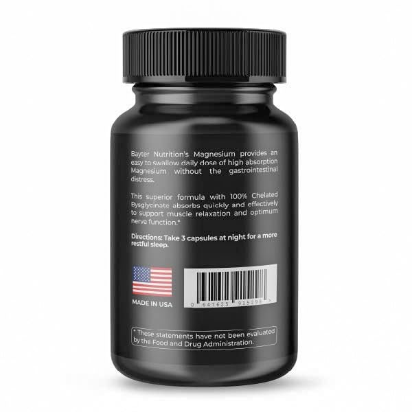 Bayter Nutrition Magnesium Bisglycinate Extra Strength - 90 Capsules - image 3