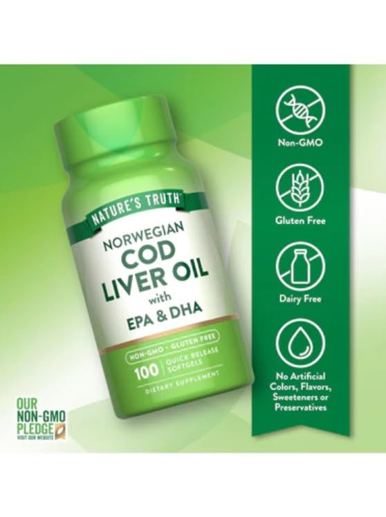 Nature's Truth Norwegian Cod Liver Oil - 100 Softgels - image 5