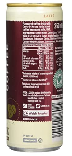 Costa Latte Coffee Drink - 12 x 250ml - image 3