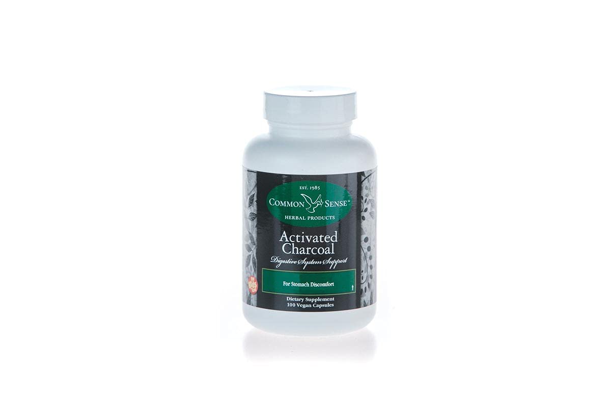 Common Sense Herbal Products Activated Charcoal Digestive Support - 100 Capsules