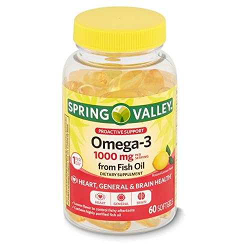 Spring Valley Omega-3 Fish Oil 1000mg - 60 Softgels