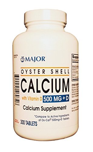 MAJOR Oyster Shell Calcium 500 mg + D3 200 IU - 300 Tablets