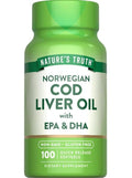 Nature's Truth Norwegian Cod Liver Oil - 100 Softgels
