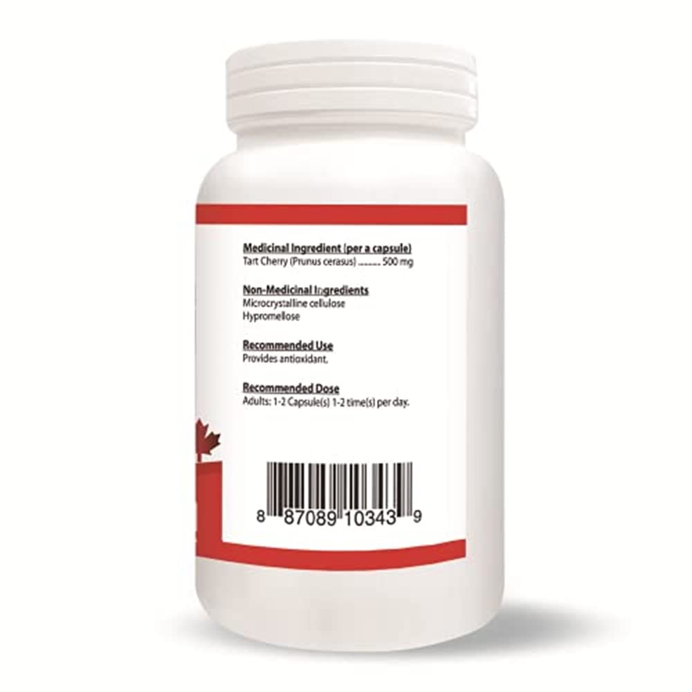 Nutridom Tart Cherry 500mg Antioxidant - 120 Vegetarian Capsules - image 2