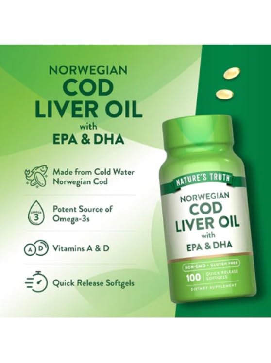 Nature's Truth Norwegian Cod Liver Oil - 100 Softgels - image 7