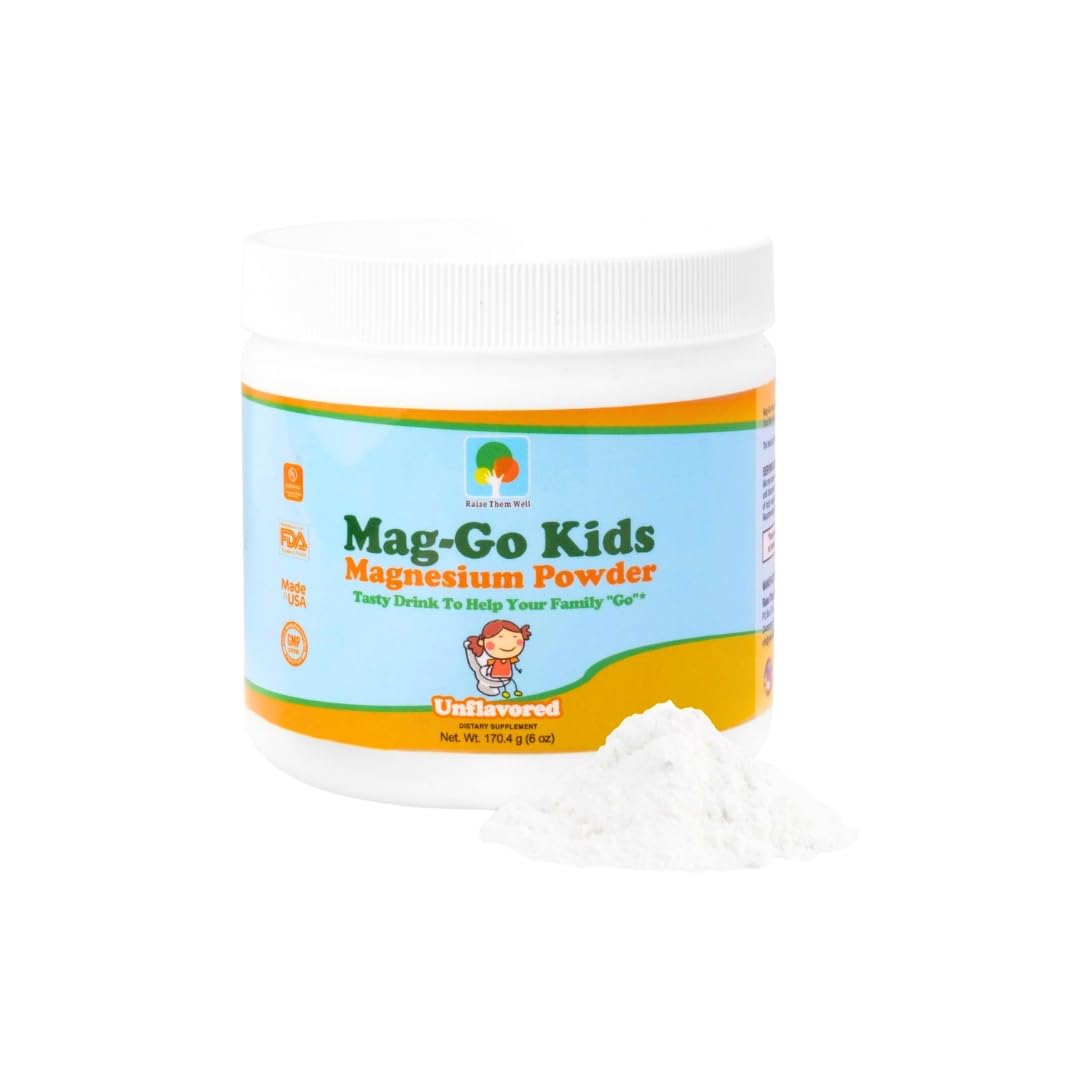 Raise Them Well Mag Go Kids Magnesium Powder Unflavored - 140 Servings
