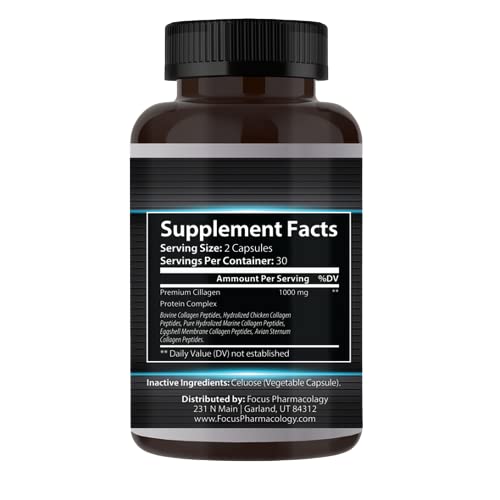 Focus Pharmacology Collagen Support 5 Types - 60 Capsules - image 3