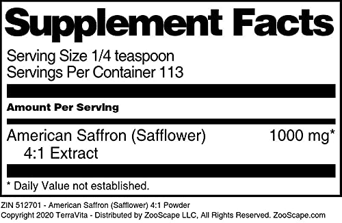 Terravita American Saffron Safflower 4:1 Powder - 4 oz - image 3