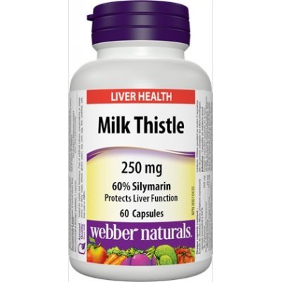 Webber Naturals Milk Thistle 60% Silymarin 250 mg - 60 Capsules