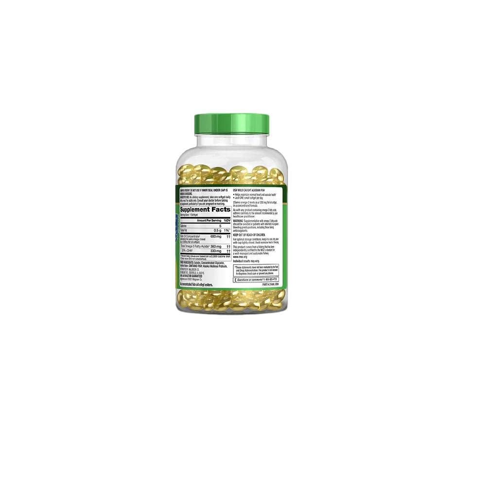 Finest Nutrition Half-the-Size Fish Oil 1200 mg - 200 Softgels - image 3