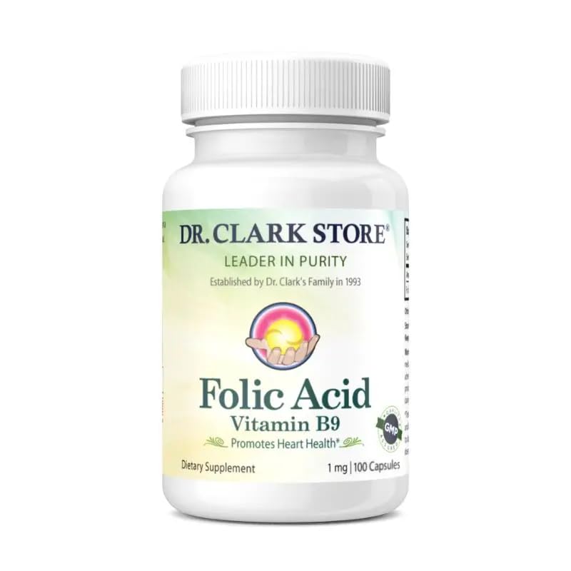 Dr Clark Folic Acid Vitamin B9 1mg Brain Support - 100 Capsules
