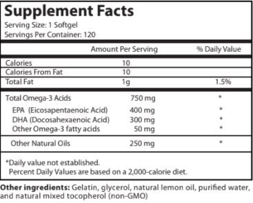 Omera Omega-3 Fish Oil 1000mg - 120 Softgels - image 2