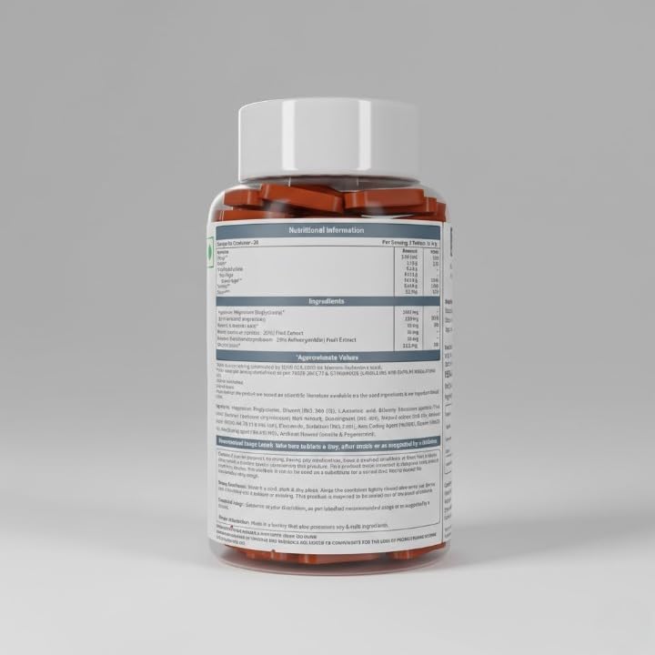 Generic Magnesium Glycinate 1600mg Supplement for Muscle Support - 60 Tablets - image 6