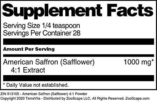 Terravita American Saffron Safflower 4:1 Powder - 1 oz - image 3