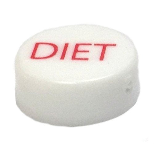 OCS Parts Diet Button Cap White with Red Letters - 1 Cap - image 2