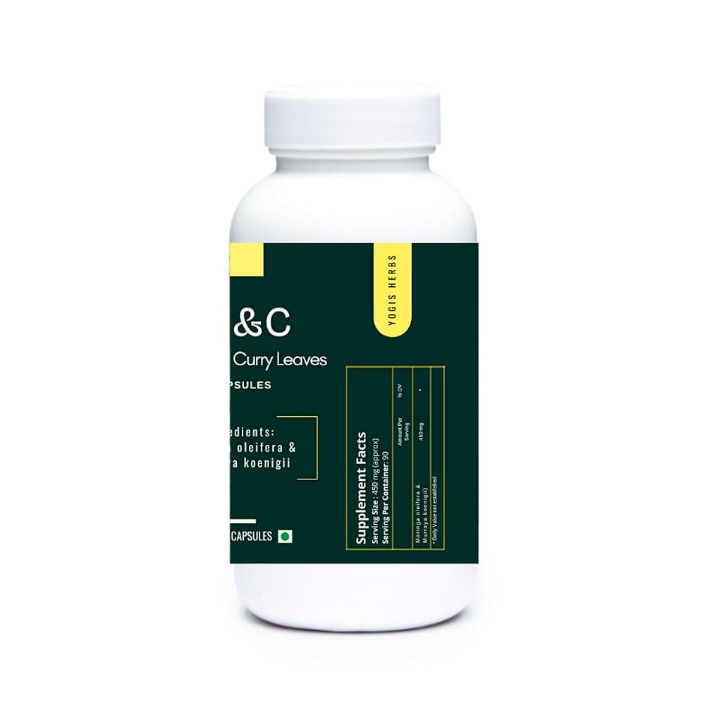 YOGIS HERBS Moringa & Curry Leaf Capsules Energy Support - 90 Vegan Capsules - image 3
