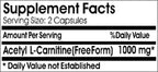 Vitamins Because Acetyl L-Carnitine 1000 mg - 200 Capsules - image 2