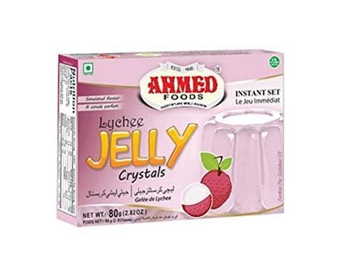 AHMED Halal Jello Vegetarian Crystal Jelly Lychee - Pack of 12