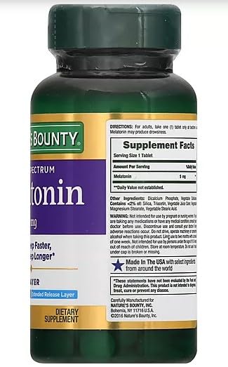 Nature's Bounty Melatonin 5 mg Bi-Layer Tablets - 180 Count - image 3
