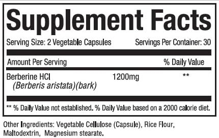 Planet Source Berberine HCl 1200 mg per Serving - 60 Capsules - image 2
