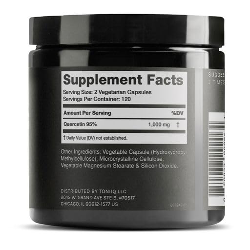 Toniiq Ultra High Purity Quercetin 1000mg - 240 Capsules - image 2