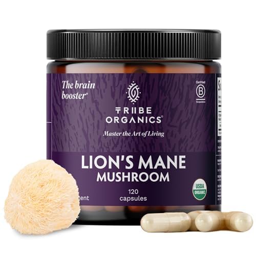 TRIBE ORGANICS Lion's Mane Supplement Capsules - 120 Count