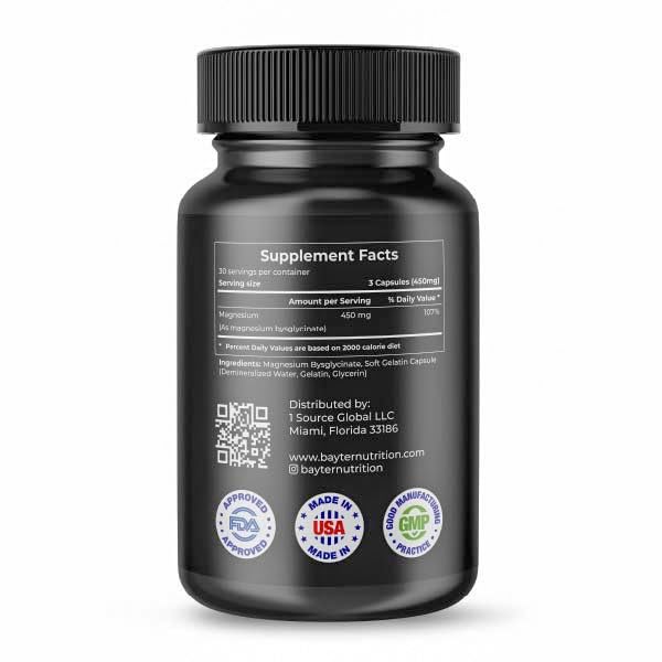 Bayter Nutrition Magnesium Bisglycinate Extra Strength - 90 Capsules - image 2