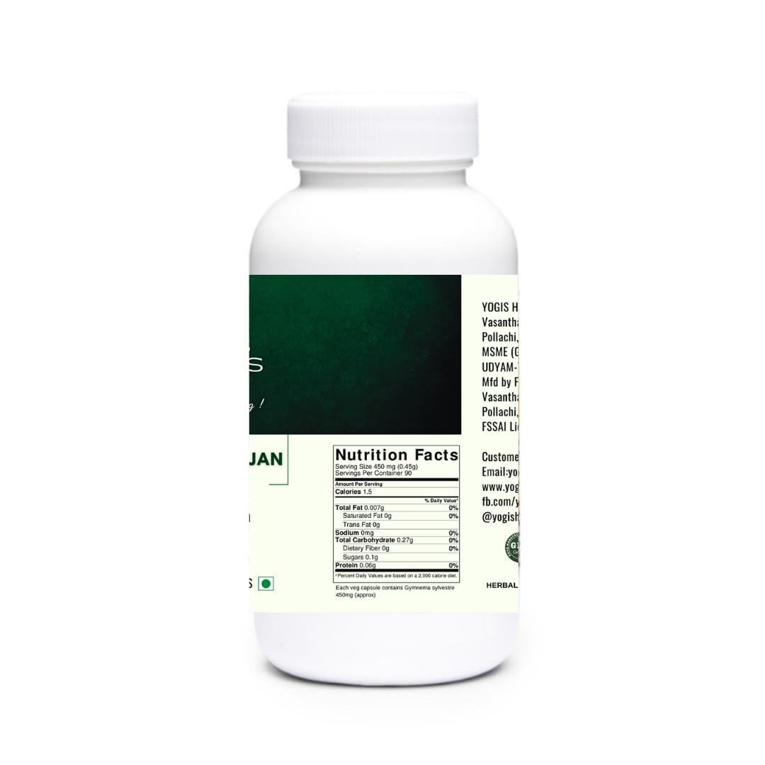 YOGIS HERBS Sirukurinjan Gymnema Sylvestre Capsules - 90 Vegetarian Capsules - image 4