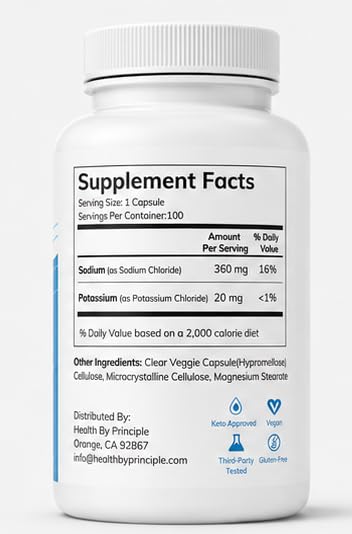 HEALTH BY PRINCIPLE Electrolyte Capsules Sodium & Potassium – 100 Vegan Capsules - image 7