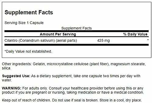 Swanson Full Spectrum Cilantro (Coriander), 425 mg, 60 Capsules