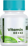 Generic Vitamin D3 600 IU + K2 MK7 Supplement - 30 Tablets