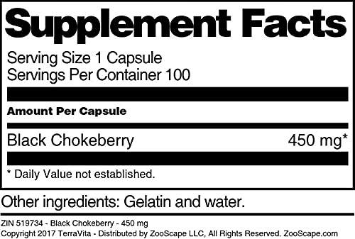 Terravita Black Chokeberry - 450 mg (100 Capsules, ZIN: 519734)