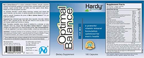Hardy Nutritionals Men's Optimal Balance Multivitamin - 180 Capsules - image 2