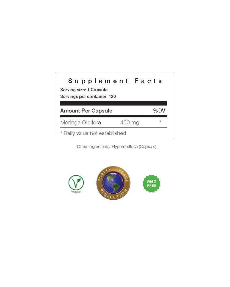 All About Neem Moringa Leaf Capsules Organic 400 mg - 120 Count - image 4