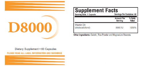 Natural Living Vitamin D3 8000 IU - 60 Softgels - image 2
