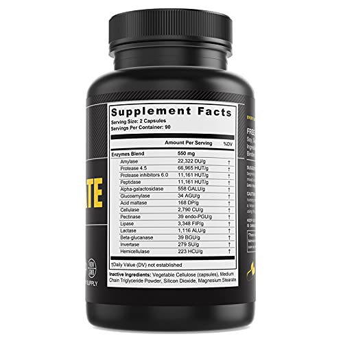 NUTRA BLACK Regenerate Digestive Enzymes - 180 Capsules - image 2