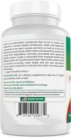 Best Naturals Lutein 20 mg with Zeaxanthin - 240 Tablets - image 2